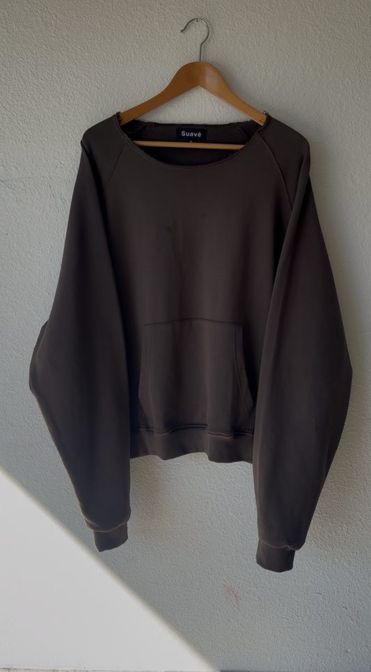 Raw hem crewneck