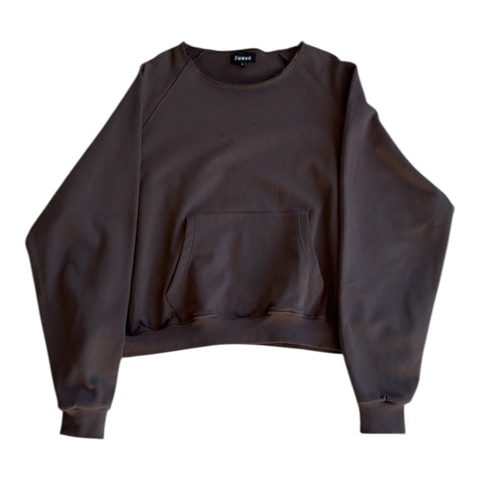 Raw hem crewneck